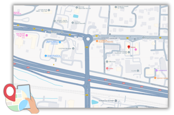 Localisation des bureaux ALTEZZA à La Penne-sur-Huveaune, google maps