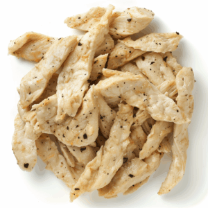 Émincé de poulet rôti roasted chicken strips and slices