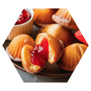 madeleines fourrées à la crème ou au chocolat